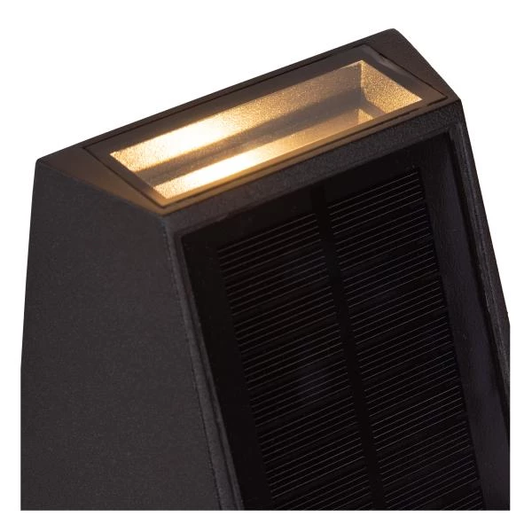 Lucide LUTON - Applique murale- Énergie Solaire - LED Dim. - 1x1W 2850K/3150K - IP54 - Détecteur Jour/Nuit - Noir - détail 1